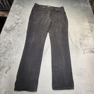 Levis Jeans Womens 14 Black Mid Rise Skinny Dark Wash Stretch 5 Pocket Denim